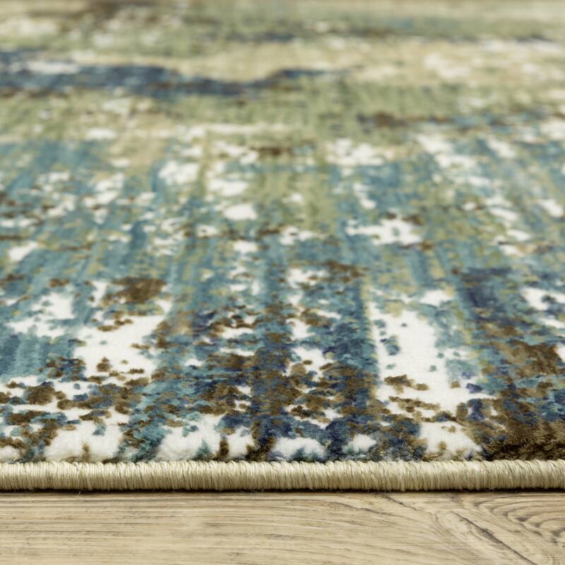 Style Haven Raphael Abstract Blue/ Green Mixed Pile Area Rug