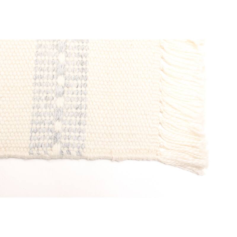 ECARPETGALLERY Flat-Weave Ankara FW Ivory Wool Kilim - 5'1 x 7'7