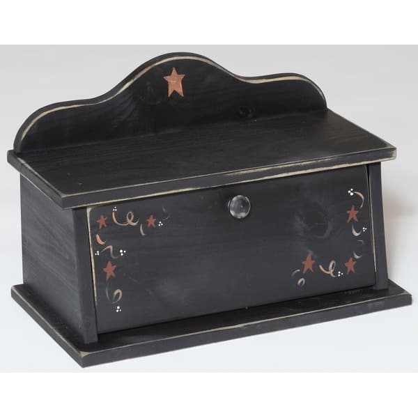 slide 1 of 1, Farmhouse Bread Storage Box Black