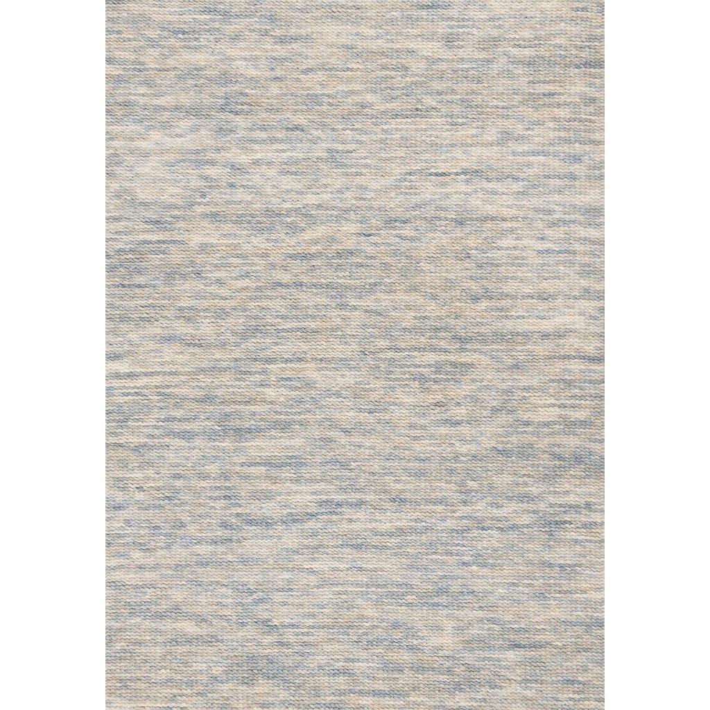 Blue Beige White Wool Handmade Rug