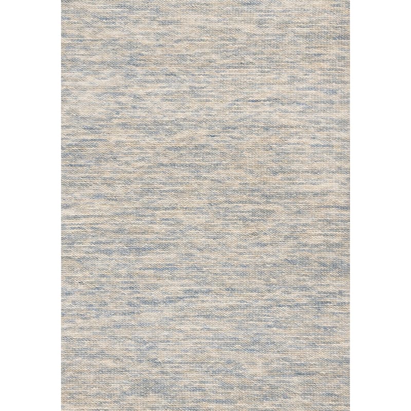 Blue Beige White Wool Handmade Rug