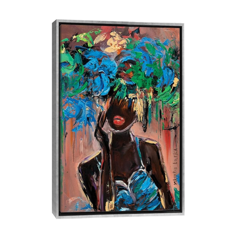 Large Wall Art, Framed Art, African Woman In Blue, by Viktoria Latka