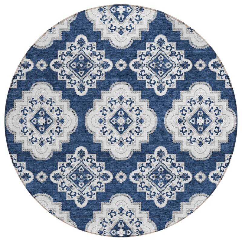 HomeRoots Medallion Transitional Rectangle Outdoor Rug