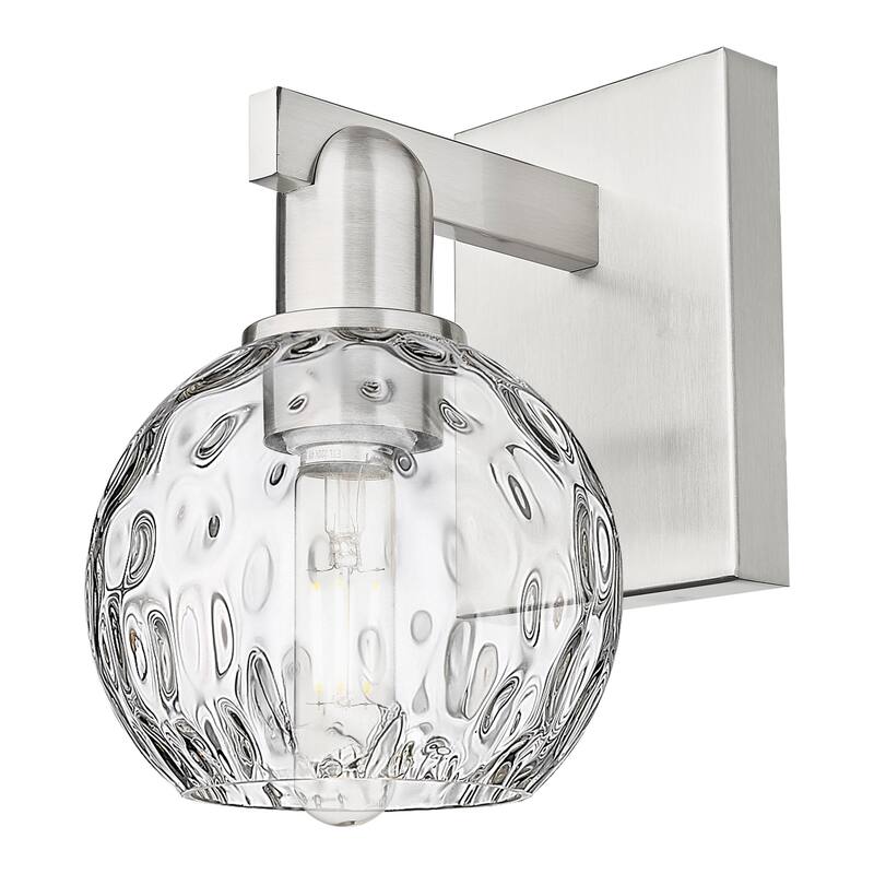 Innovations Lighting 716-1W-10-6 Athens Water Glass Sconce Athens - Brushed Satin Nickel / Clear Water Glass