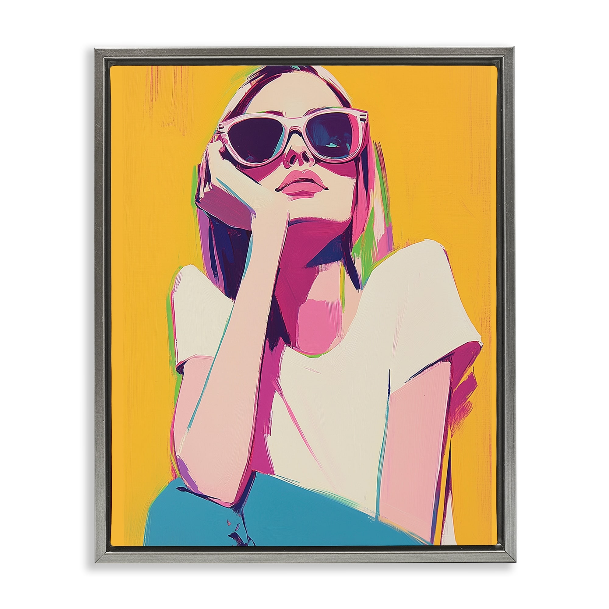 Stupell Chroma Shades Girl Framed Floater Canvas Wall Art Design By Walker Noble
