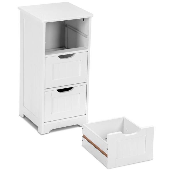 Shop Gymax Bathroom Floor Cabinet Wooden Free Standing Storage