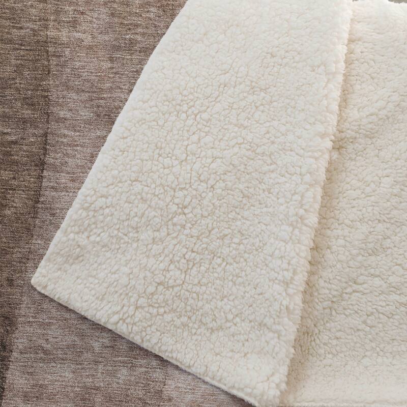 Premium Machine Washable Contemporary Ombre Sherpa Throw Blanket