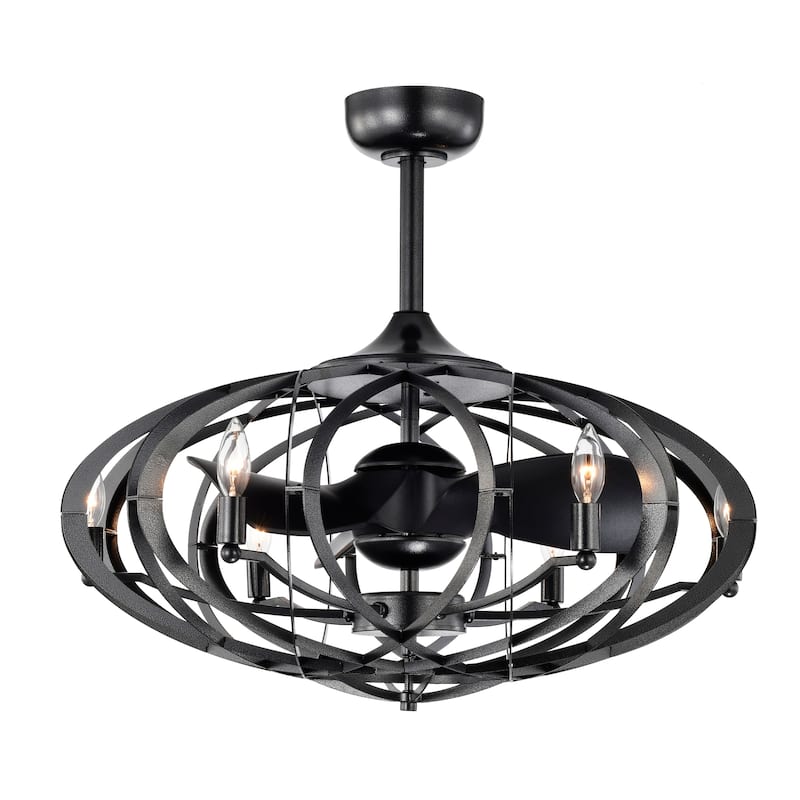 29-inch Gun Metal Grey 6 Lights 3 Blades Lighted Ceiling Fan with Remote