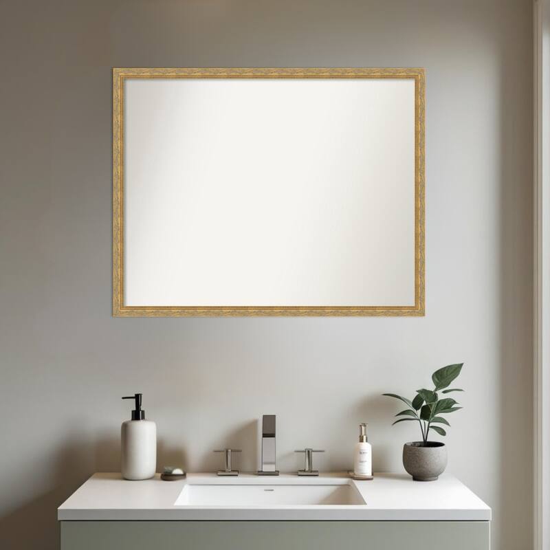 Mila Non-Beveled Wood Framed Bathroom Vanity Wall Mirror