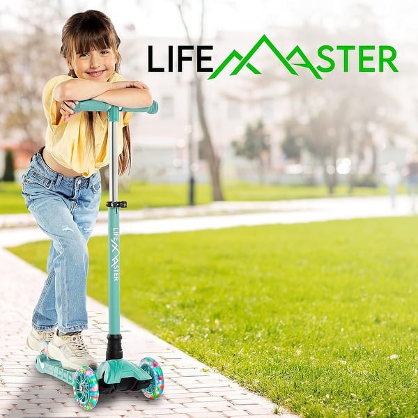 Kids Scooter – Children and Toddler 3 Wheel Kick Scooter – LED Wheel Lights Illuminate When Rolling– Adjustable Handlebar –