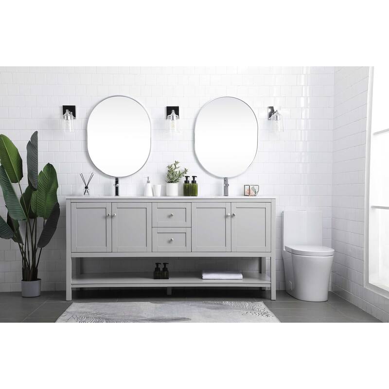 Elegant Lighting VF22272D Heath 72" Free Standing Double Basin Vanity