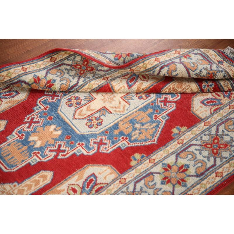 Red Kazak Rug Handmade Traditional Wool Carpet - 3'1"x 5'0"
