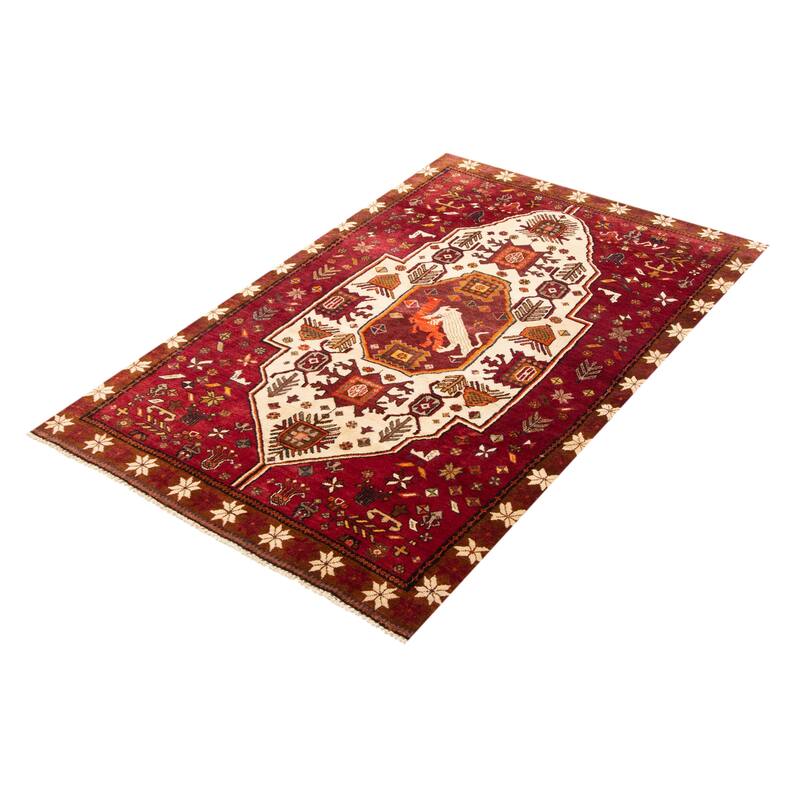ECARPETGALLERY Hand-knotted Konya Anatolian Red Wool Rug - 5'2 x 8'0