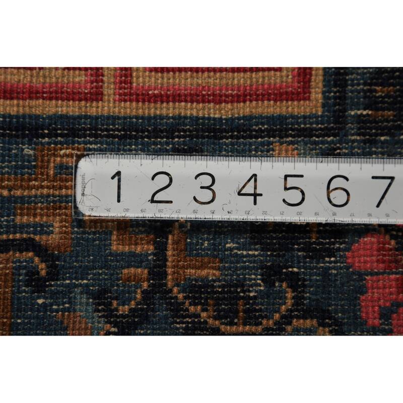 Vegetable Dye Blue Art Deco Chinese Vintage Handmade Wool Carpet - 6'5" x 9'7"