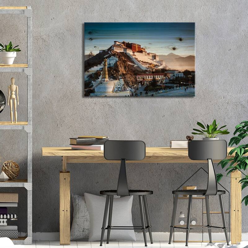Famous Potala Palace, Lhasa, Tibet Print On Wood by Matteo Colombo - Multi-Color