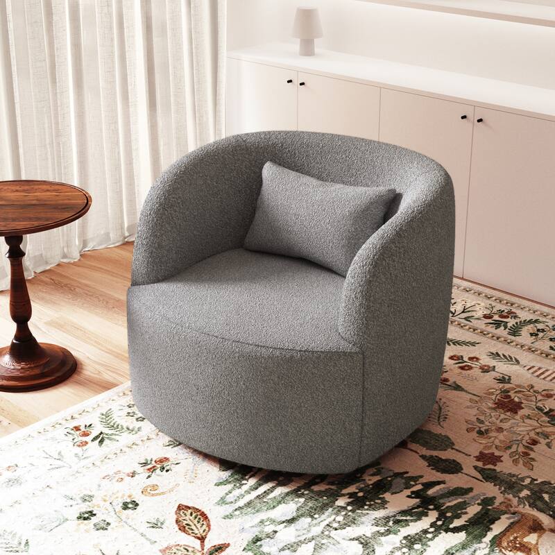 Modern 360-degree Rotation Teddy Barrel Chairs