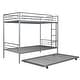preview thumbnail 6 of 14, Silver Twin over Twin Metal Bunk Bed with Trundle