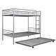preview thumbnail 6 of 14, Versatile Twin Over Twin Metal Bunk Bed with Build-In Ladder,Trundle Under-Bed