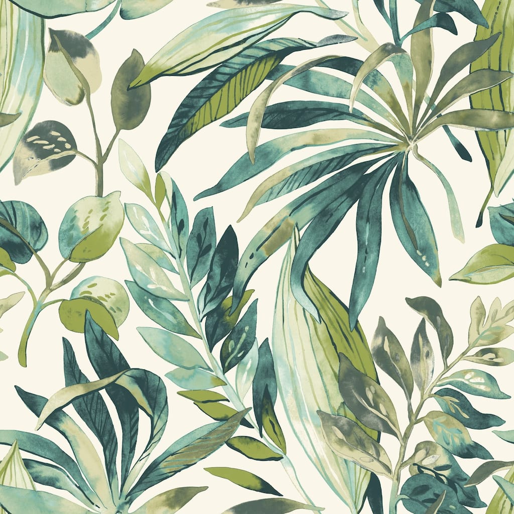 Galerie Wallcoverings Karuna Collection All-Over Palm Leaf Matte Finish Vinyl on Non-woven Wallpaper Roll