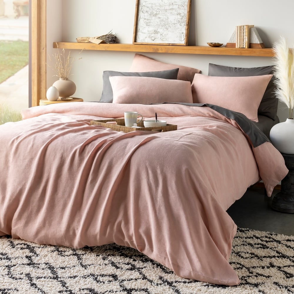Livabliss Suzzy Solid Linen Duvet Cover Set