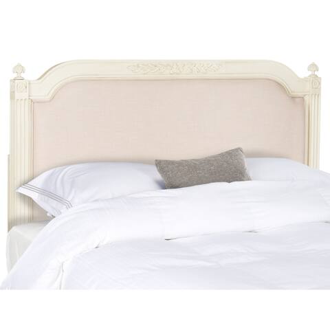 SAFAVIEH Bedding Rustic Wood Beige Linen Full size Headboard - Beige / Antique Beige