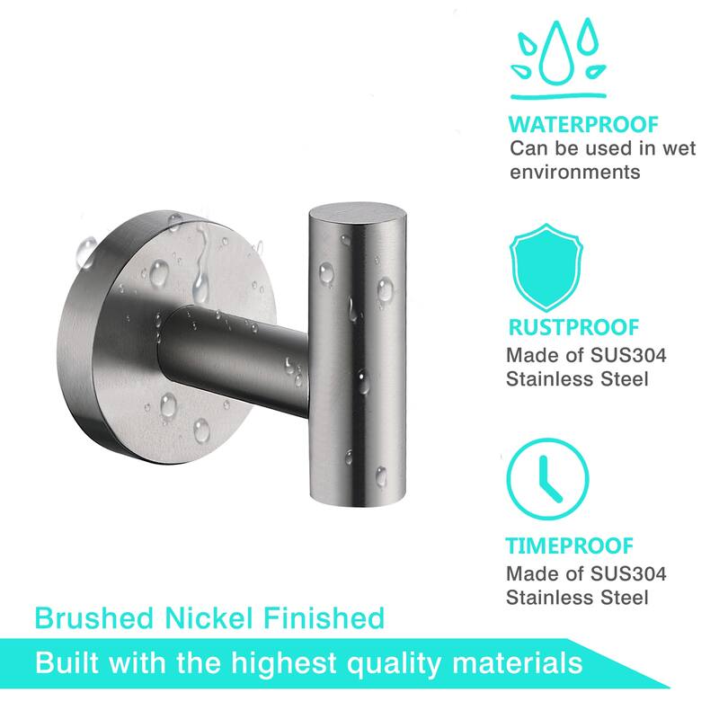 AITINKAN 4-Pack Bathroom Robe and Towel Hooks Stainless Steel