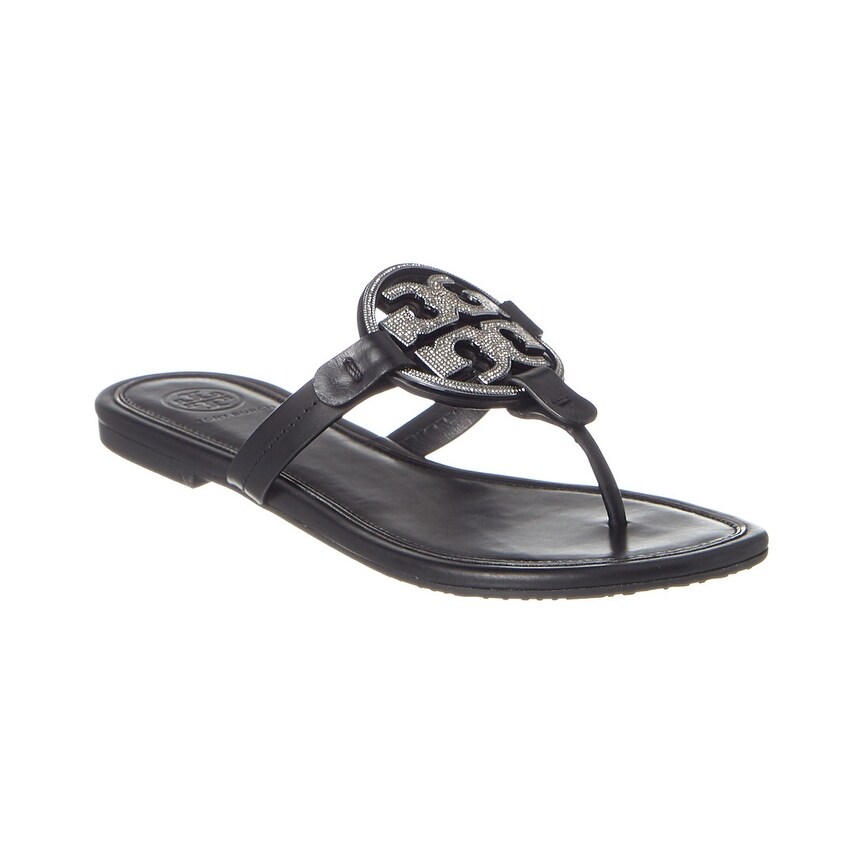 brown tory burch flip flops