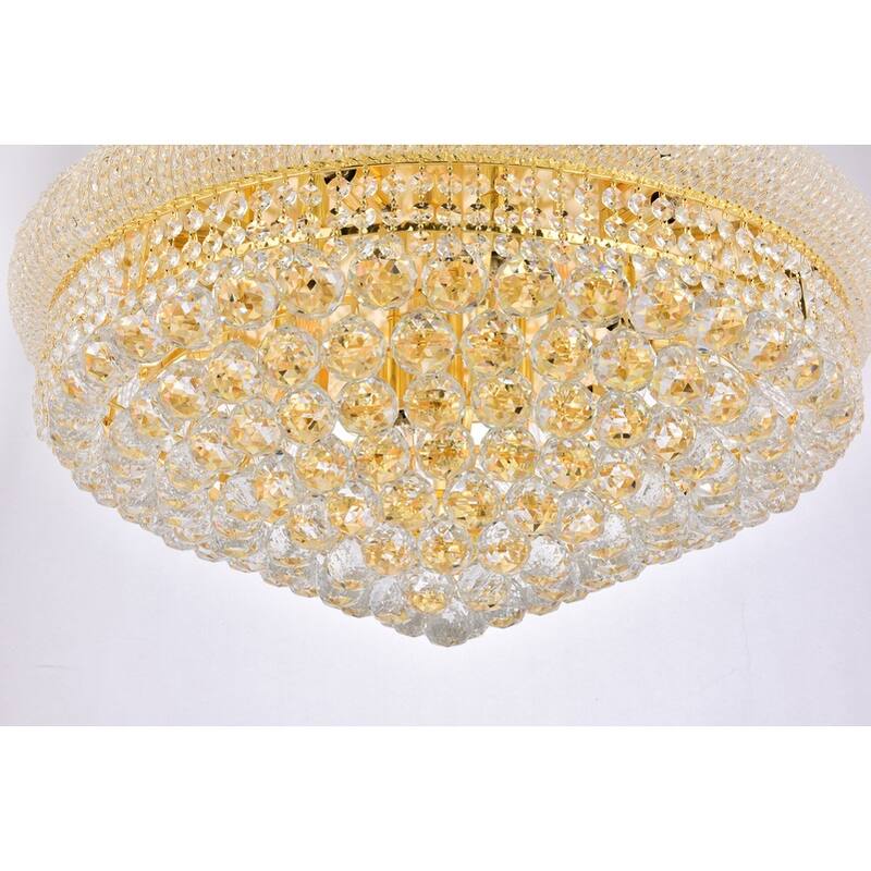 Elegant Lighting Gold 28-inch Royal Cut Crystal Clear Flush Mount