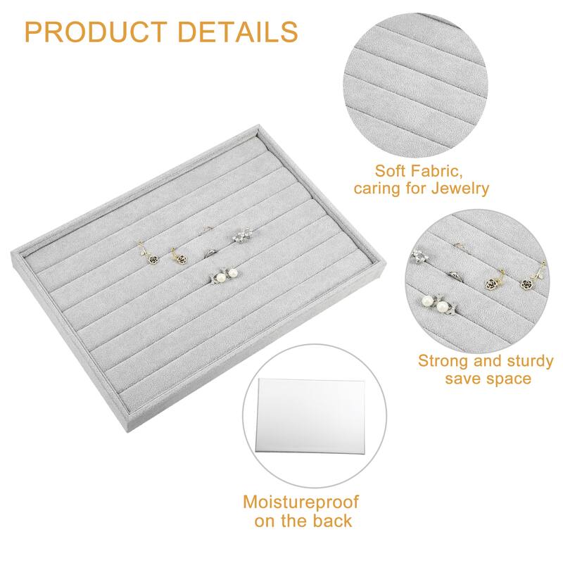 Velvet Ring Jewelry Tray Stackable Tray Showcase for Rings Earrings