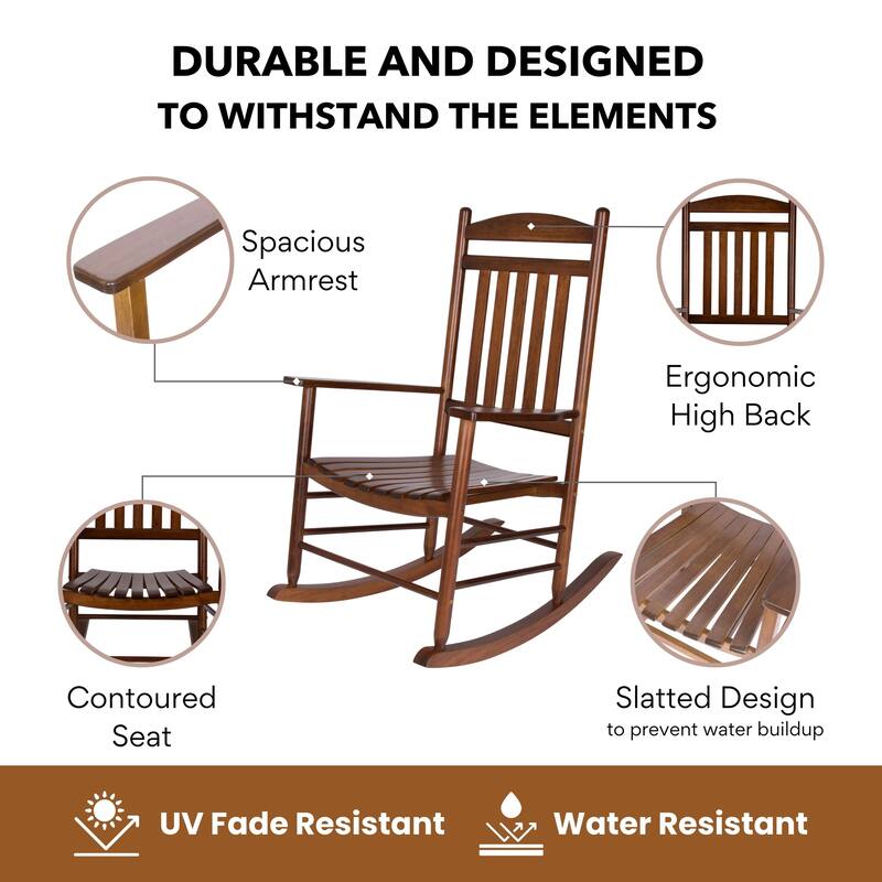 Grandview Wood Outdoor Patio Rocking Chair