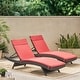 preview thumbnail 54 of 54, Salem Outdoor Wicker Lounge with Water Resistant Cushion (Set of 2) by Christopher Knight Home Multibrown + Red