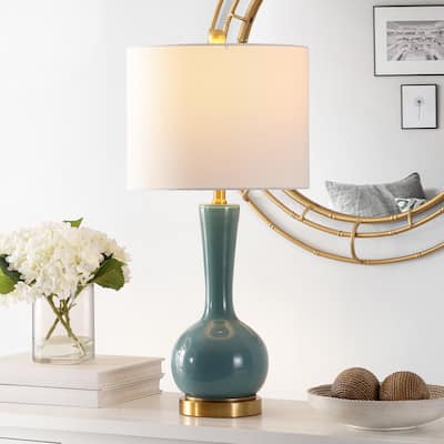 SAFAVIEH Lighting 27-inch Gaetna Glass Table Lamp - 13" x 13" x 27"