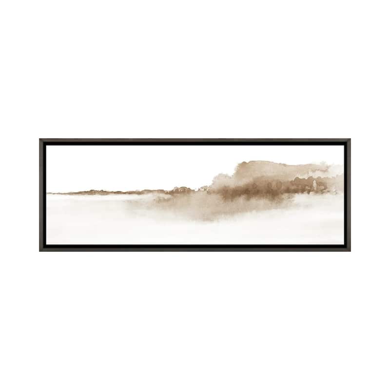 iCanvas "Watercolor Landscape XVI - Panoramic" by Nouveau Prints Framed - 12x36 - Charcoal