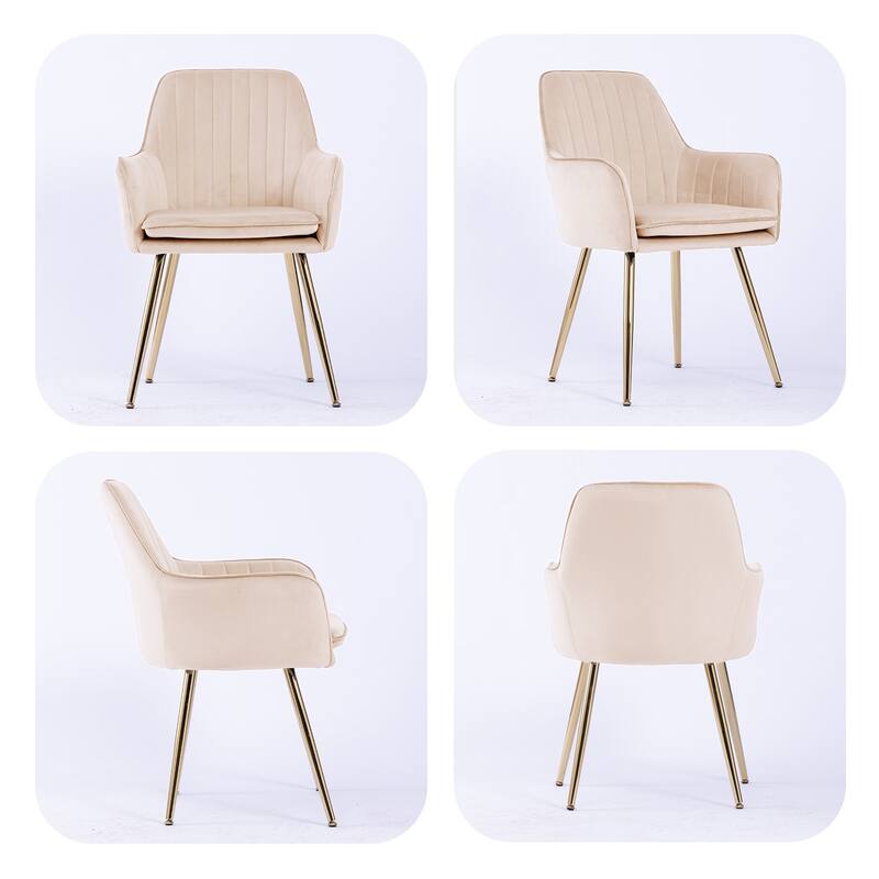 Leather Dining Chair Set of 2 Side Chair Vanity Chair Coffee Chair Office Chair Beige Accent Chair Upholstered Chair