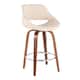 Option Cream Faux Leather/Walnut Wood