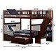 preview thumbnail 5 of 4, Woodland Staircase Bunk Bed Full over Full with 2 Drawers in Walnut