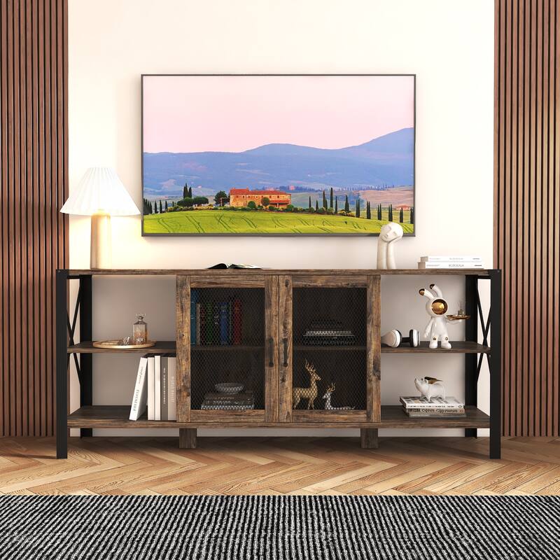 Entertainment Console Table with Storage, for TVs up to 80" - Espresso