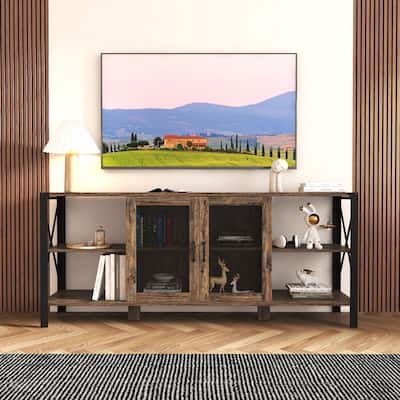Entertainment Console Table with Storage, for TVs up to 80"