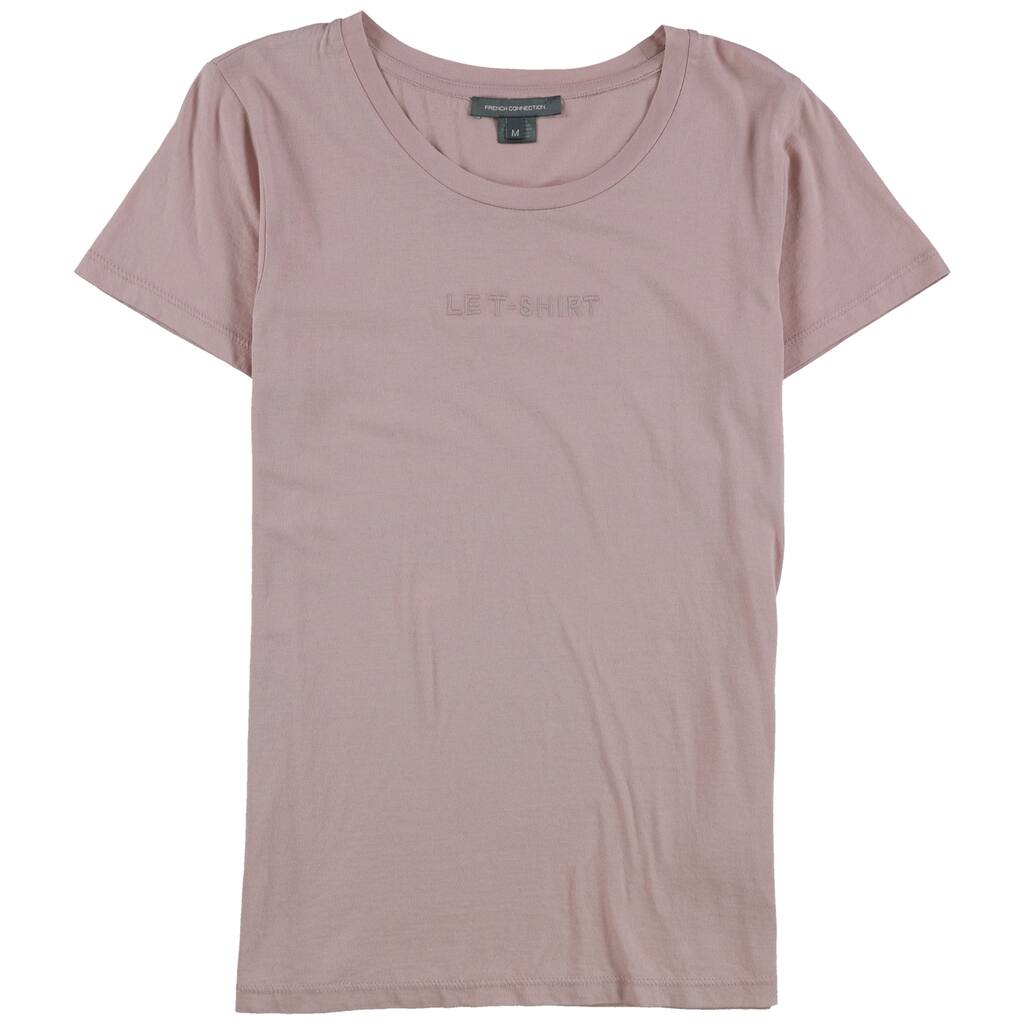 French Connection Womens Embroidered Embellished T-Shirt,, Pink, X-Small