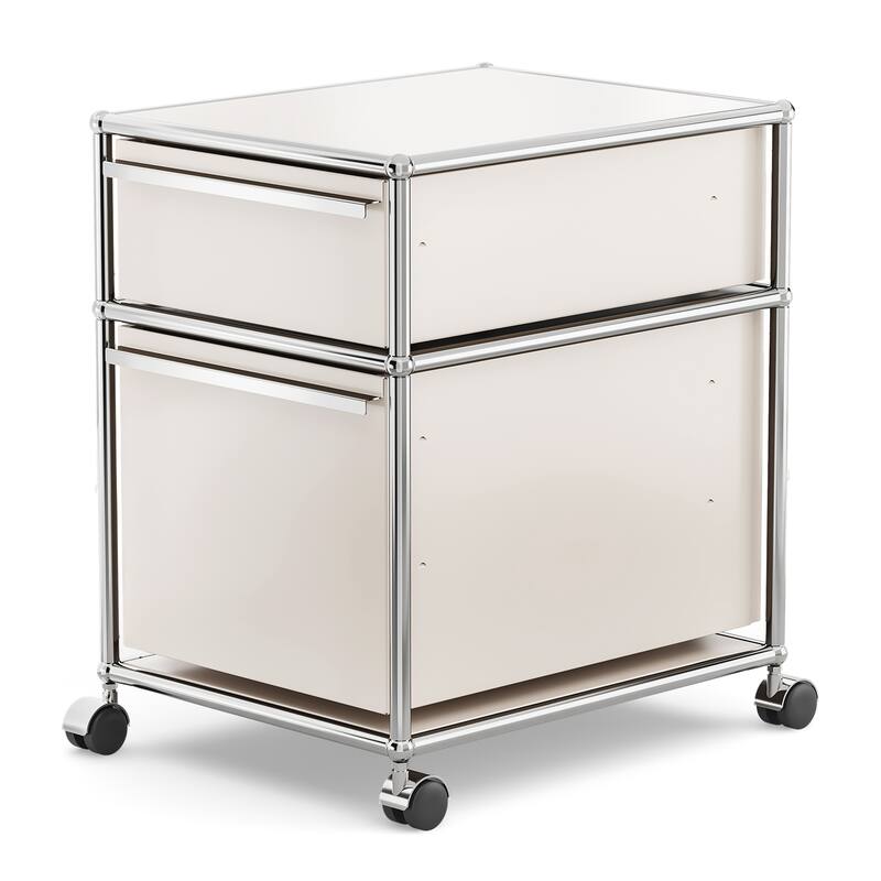 Modern 2/3-Drawer Wheel File Storage Cabinet with Stainless Metal