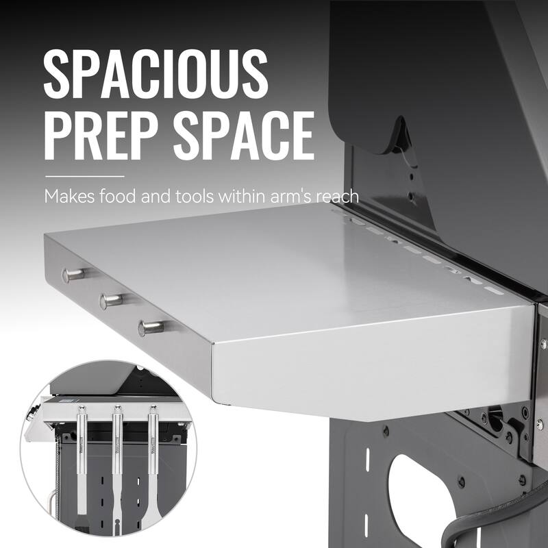 Royal Gourmet Stainless Steel 3-Burner Gas Grill with Side Tables