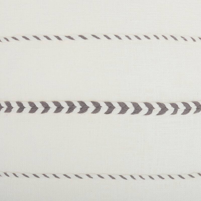Mina Victory Life Styles Farmhouse Casual Stripe Tassel Fringe Throw Pillow