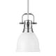 preview thumbnail 1 of 3, Golden Lighting 3604-S CH Duncan 9" Wide Mini Pendant Matte Black / Matte White