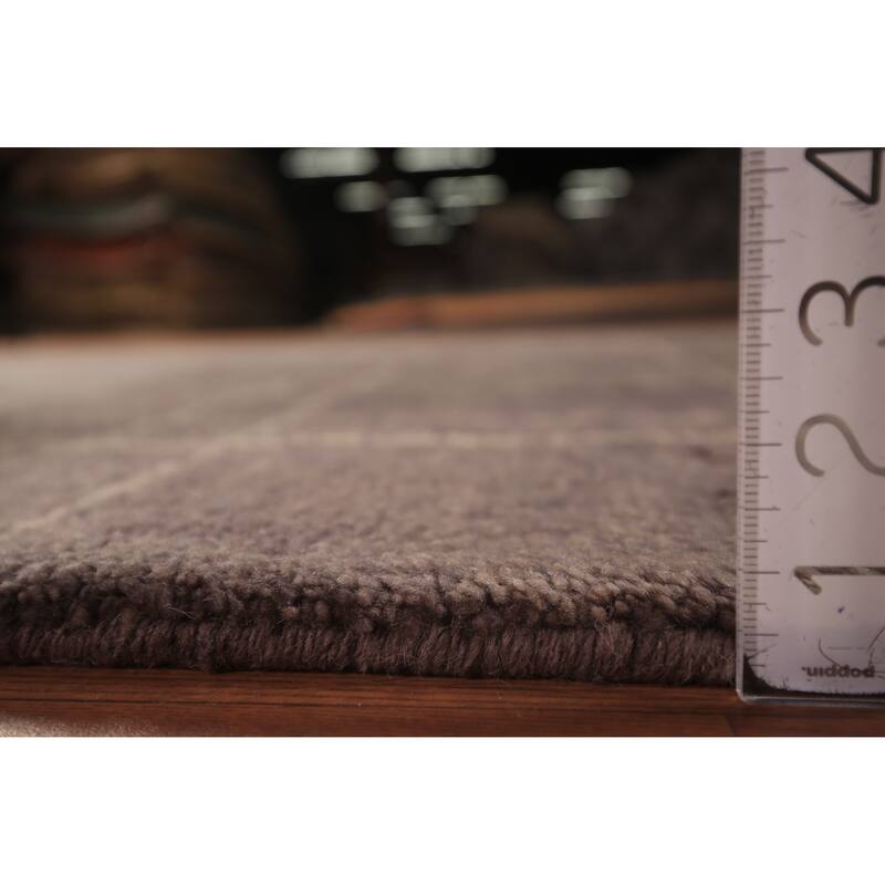 Brown Moroccan Oriental Area Rug Handmade Geometric Wool Carpet - 5'7" x 7'10"