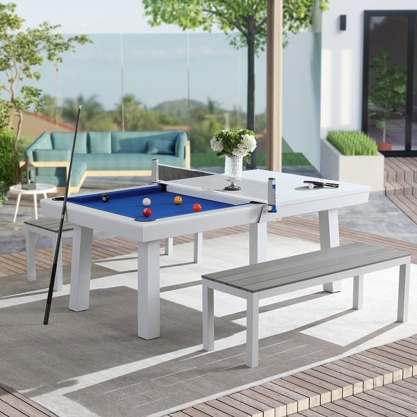 Laguna Indoor/Outdoor 7ft Slate Pool Table Dining Set with 2