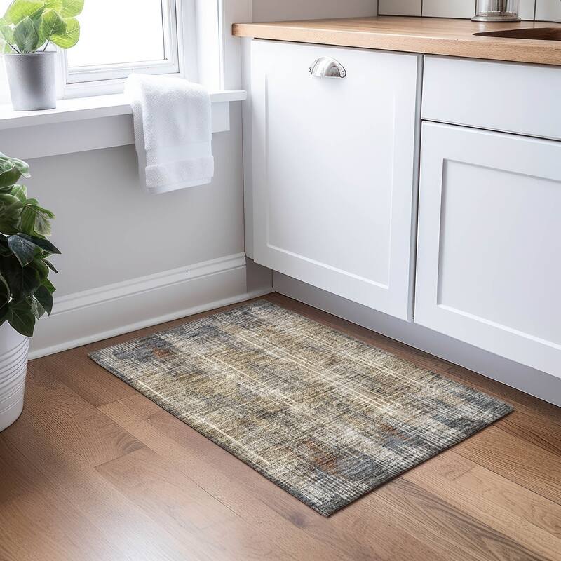 Machine Washable Indoor/ Outdoor Chantille Ombre Abstract Rug