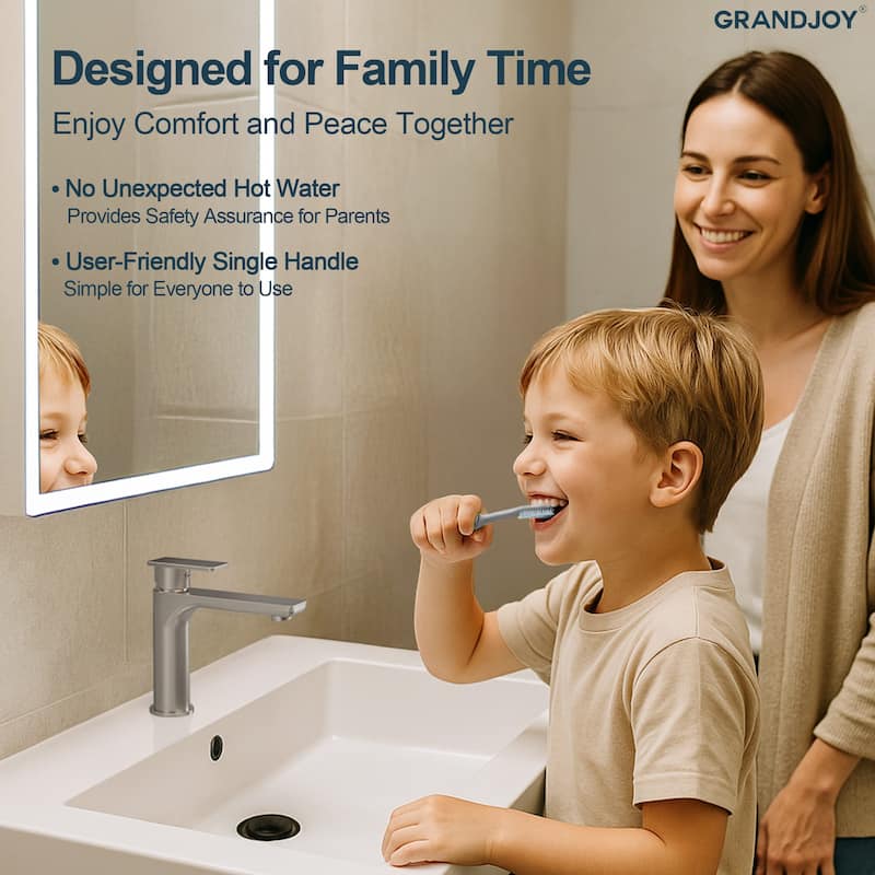 GRANDJOY Modern Single Handle Bathroom Faucet