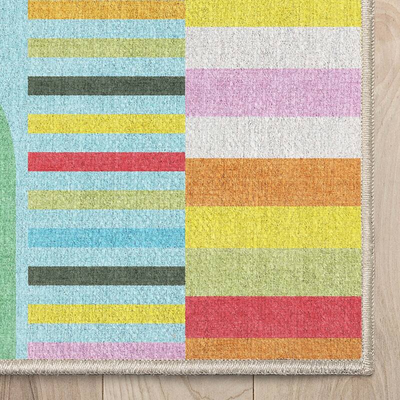 Well Woven Crayola Parade Modern Geometric Shapes Multi Color Rug