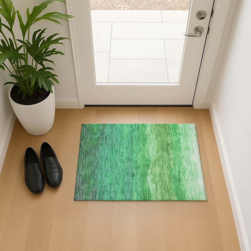 Premium Washable Super Soft Modern Ombre Mayfield Rug - Green - 1'8" x 2'6"