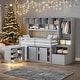 preview thumbnail 15 of 27, Modren Twin Size Wooden Loft Bed With Big Storage and Under-bed Desk and Drawers and Shelves for Bedroom Grey